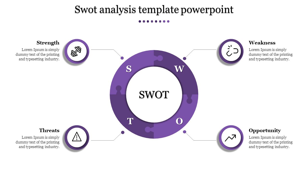 swot analysis template powerpoint-Purple
